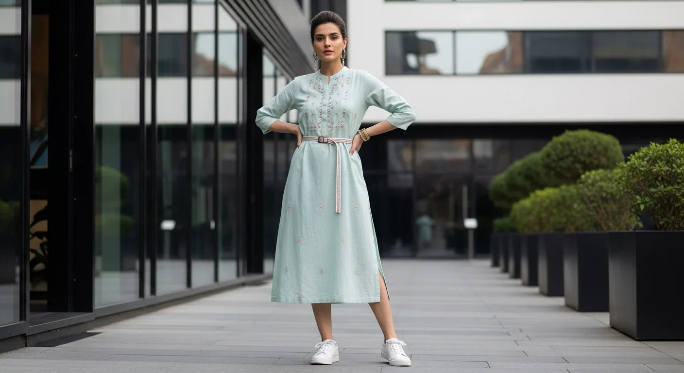 Modern Fusion How to Wear a Kurta with Western Jeans for a Chic Style