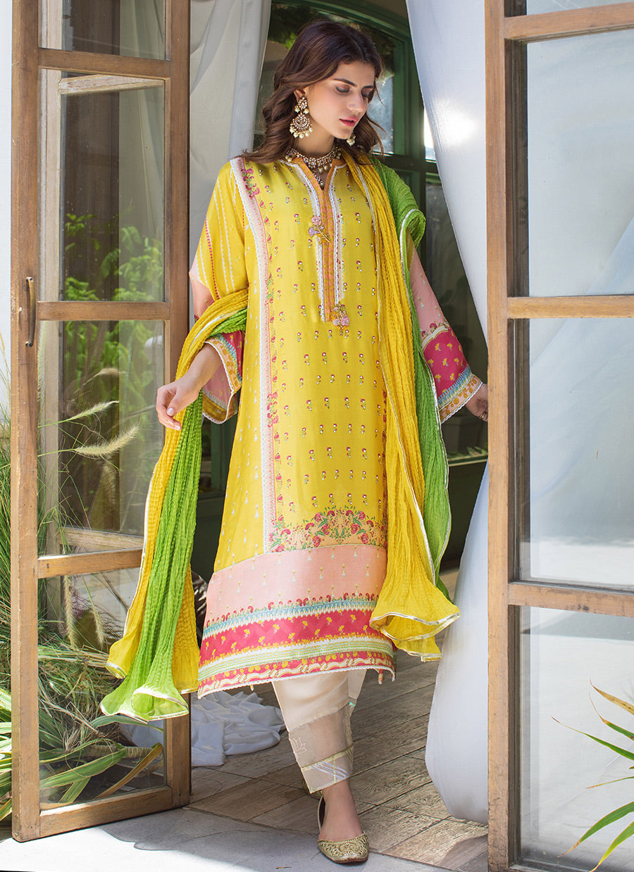 Aneeta Silk Festive Shirt with Dupatta