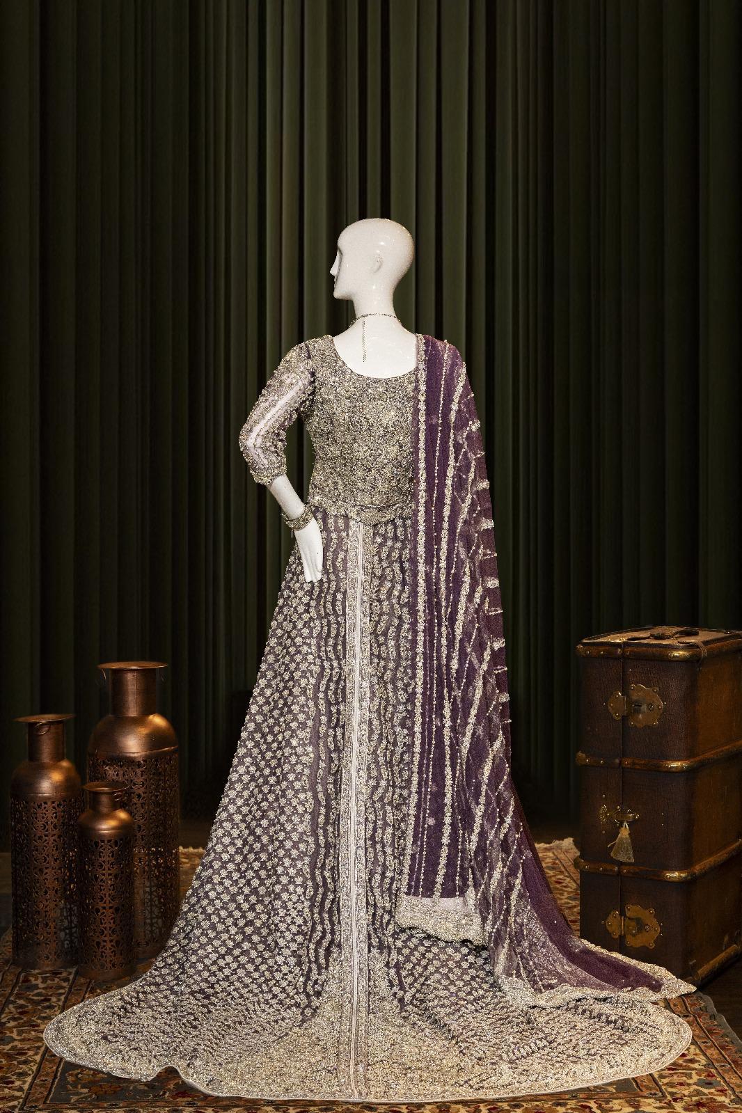 Dusky Amethyst Embroidered Lehenga
